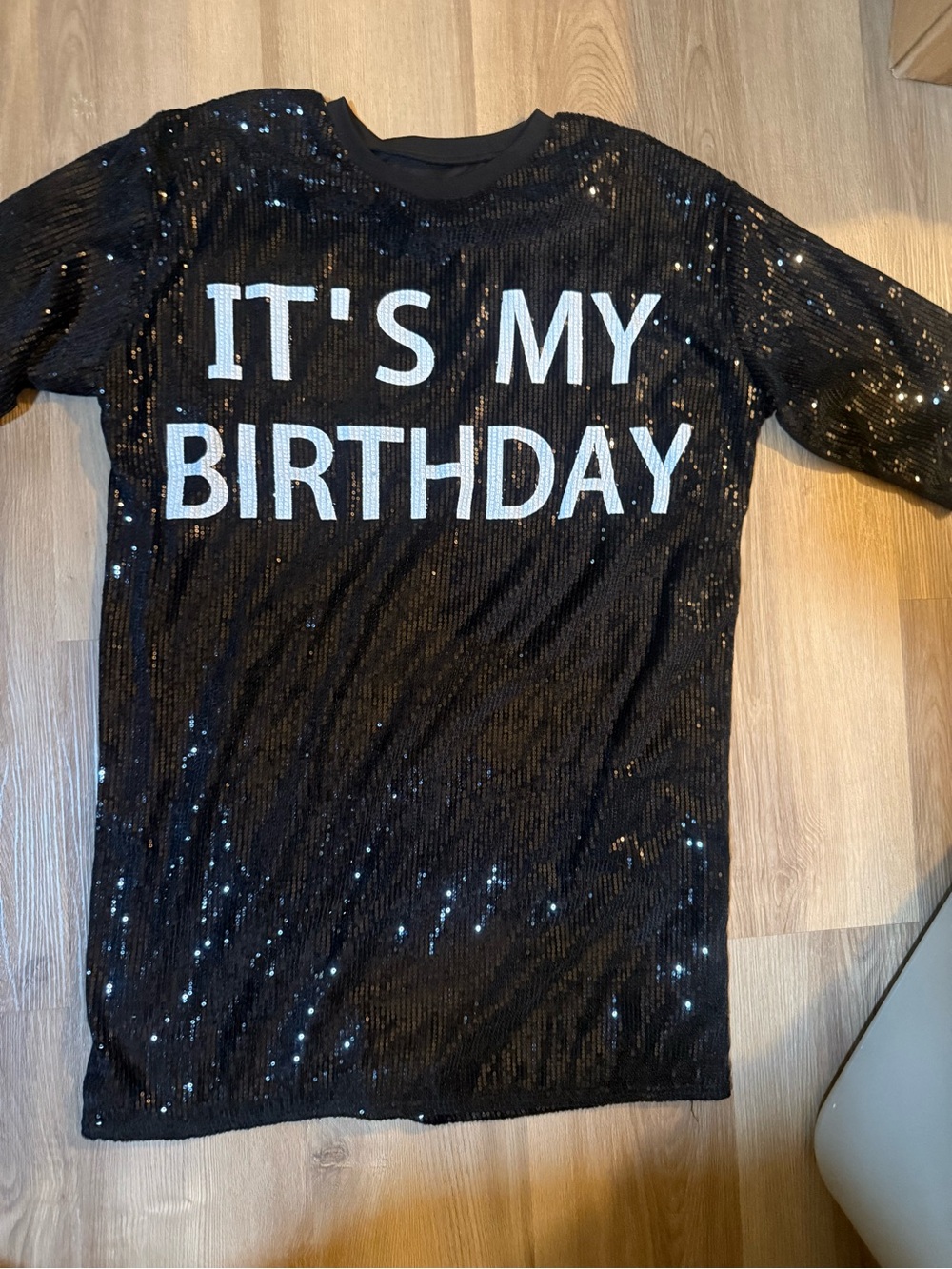 Women’s Black Sequin "It's My Birthday" Dress